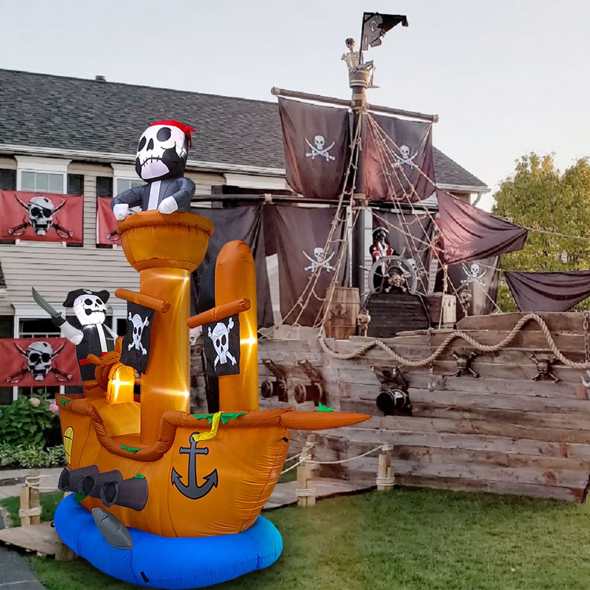 Inflable hallowen barco pirata MEGA GIGANTE pirate ship piratas - 3m