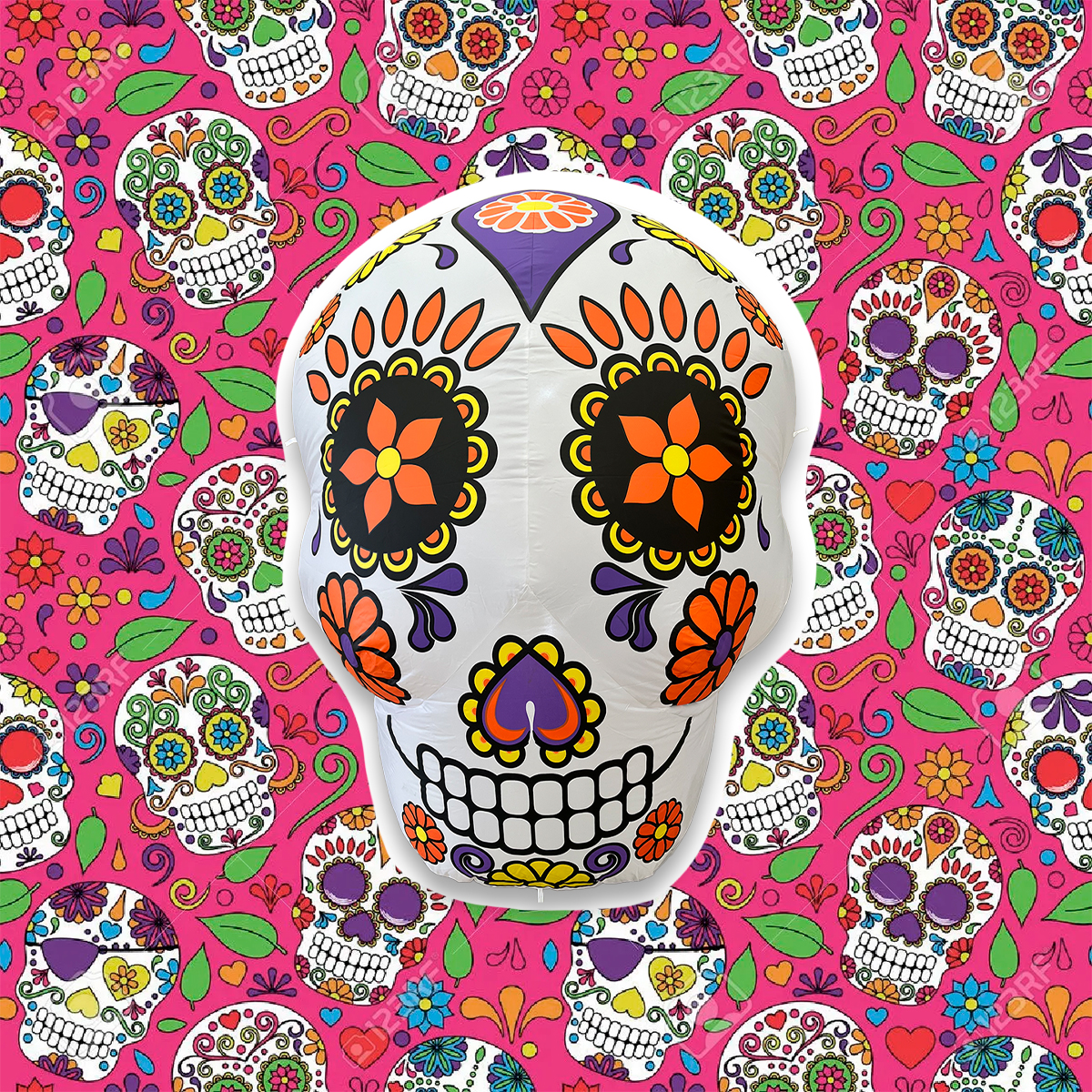 Inflable halloween catrina calavera día de muertos con led - 1.4m