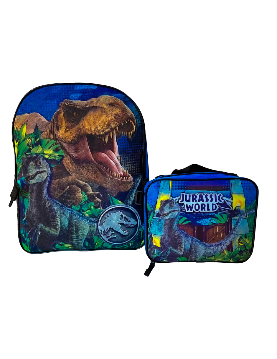 Mochila Escolar Jurassic World Set Con 2 Piezas