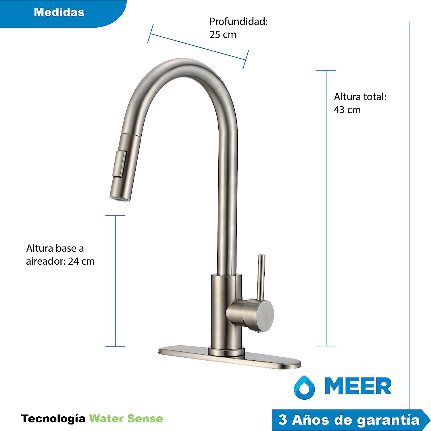 CNX Kit de Tarja doble tina y Mezcladora Monomando de Acero Inoxidable Satinado