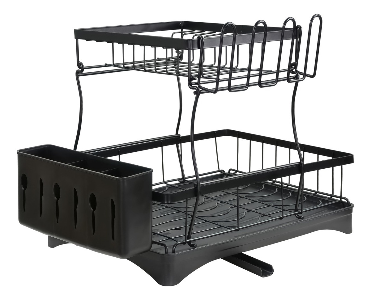 Escurridor Trastes Platos 2 Niveles Bandejas Extraibles 360