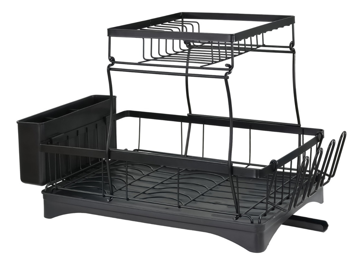 Escurridor Trastes Platos 2 Niveles Bandejas Extraibles 360