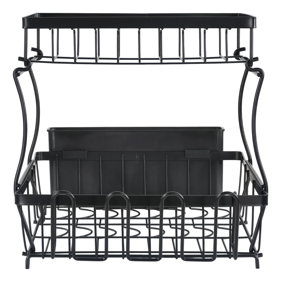 Escurridor Trastes Platos 2 Niveles Bandejas Extraibles 360