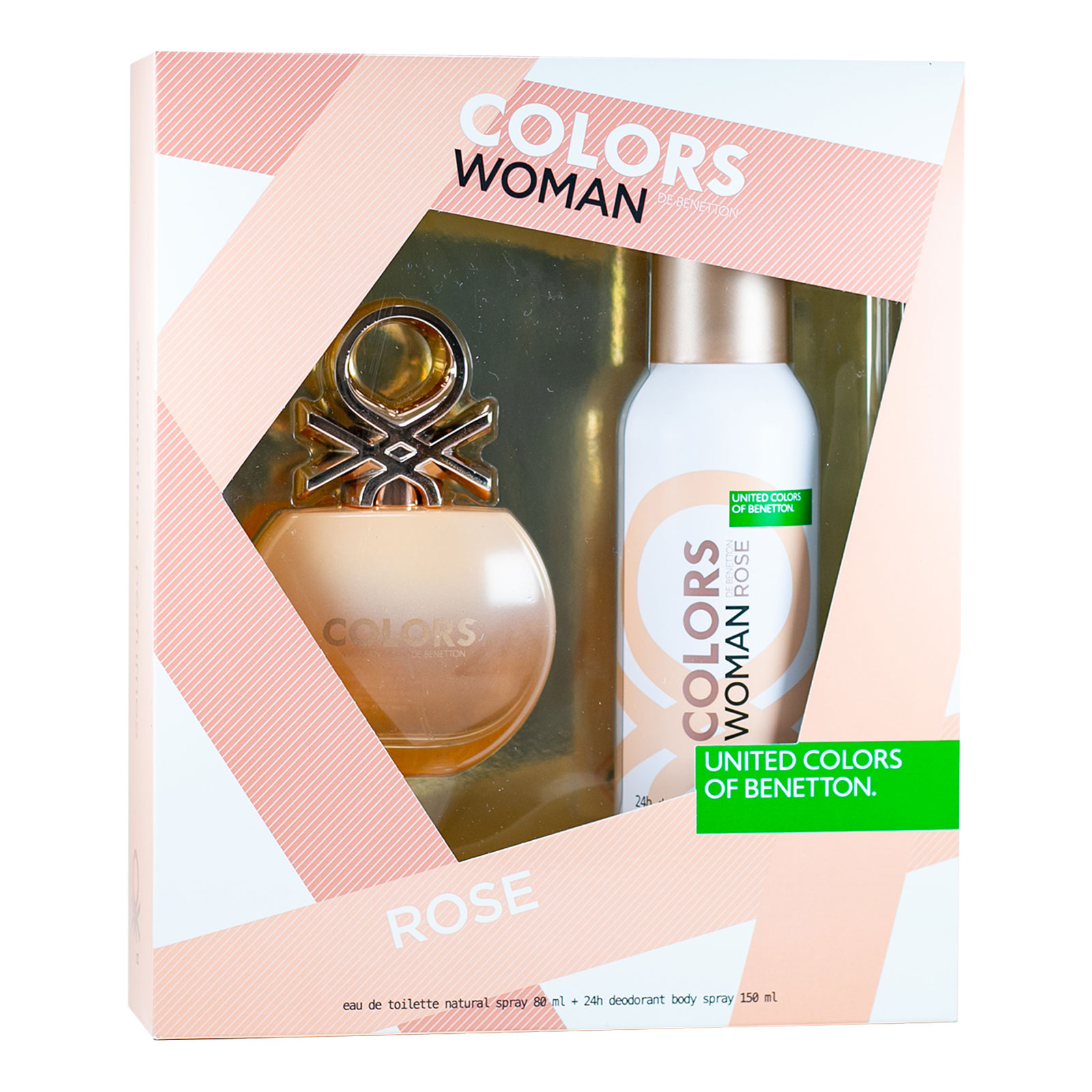 Set United Colors of Benetton Colors de Benetton Woman Rose EDT 80ml + Desodorante 150ml