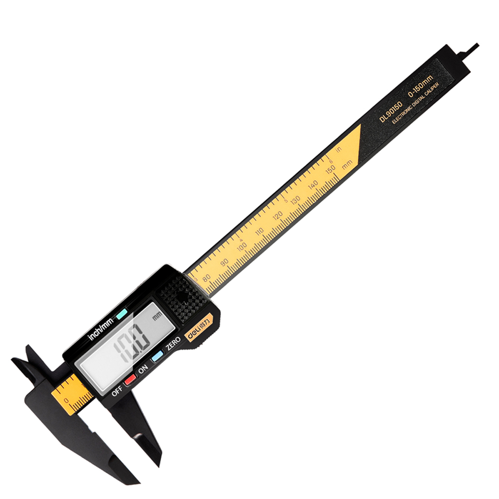 Calibrador Vernier Digital Deli con Regla de 0-150mm Medición Métrica y Pulgadas