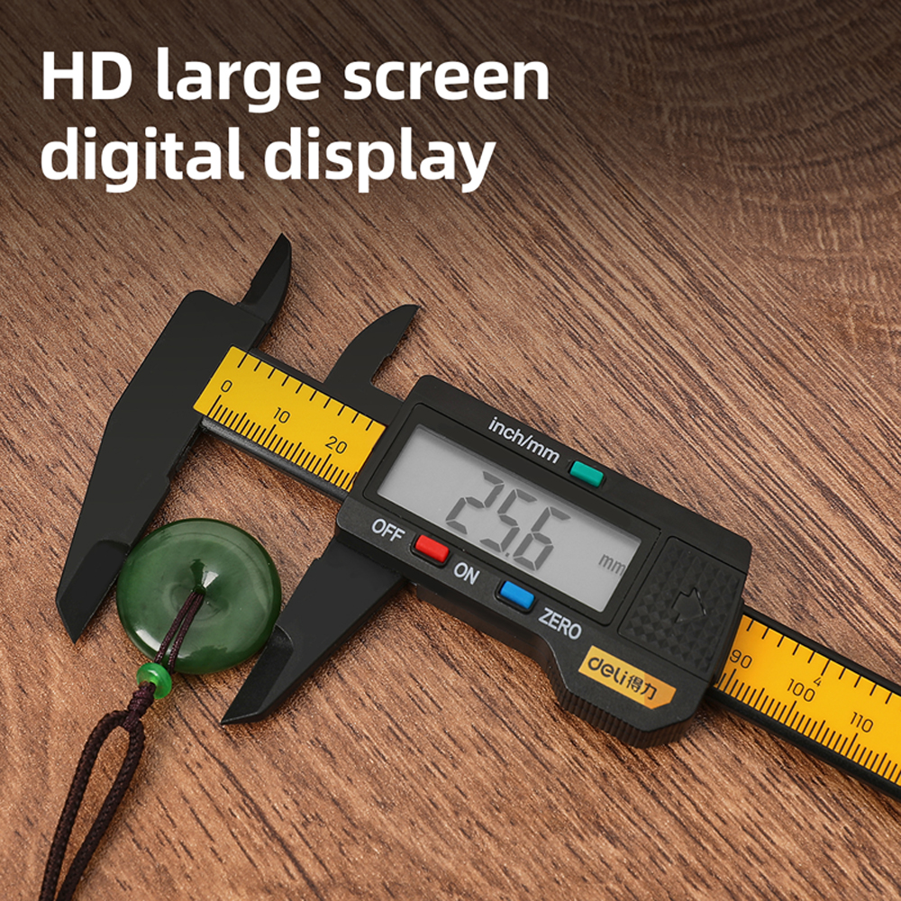 Calibrador Vernier Digital Deli con Regla de 0-150mm Medición Métrica y Pulgadas