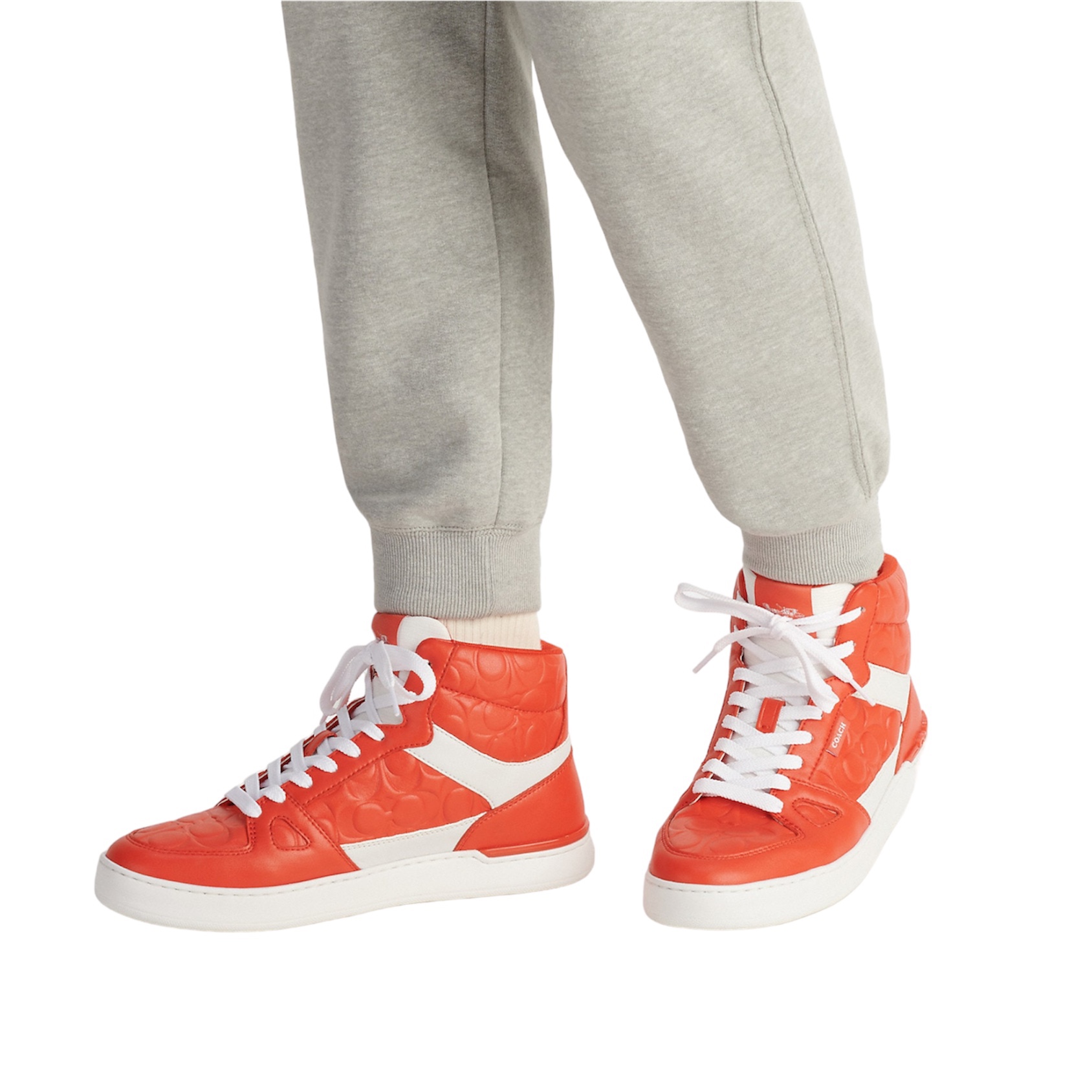 Tenis De Bota Coach C1081 Rojo/blanco Para Hombre 100% Nuevo