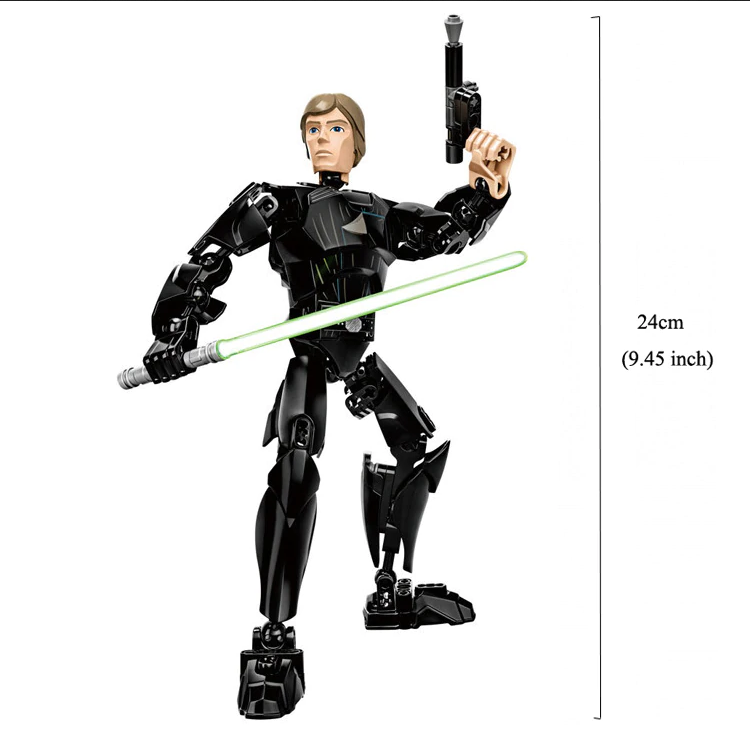 Luke Skywalker Star Wars Figura Muñeco Armable Blocks
