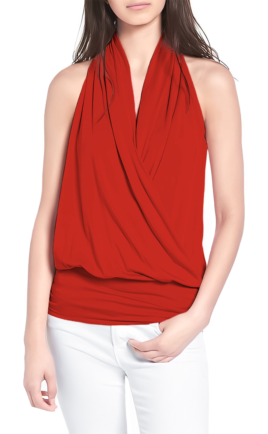 Blusa cruzada de moda casual elegante mujer dama xally 78 escote v