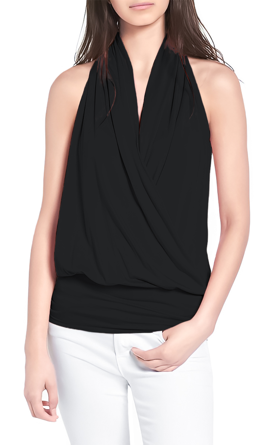 Blusa cruzada de moda casual elegante mujer dama xally 78 escote v