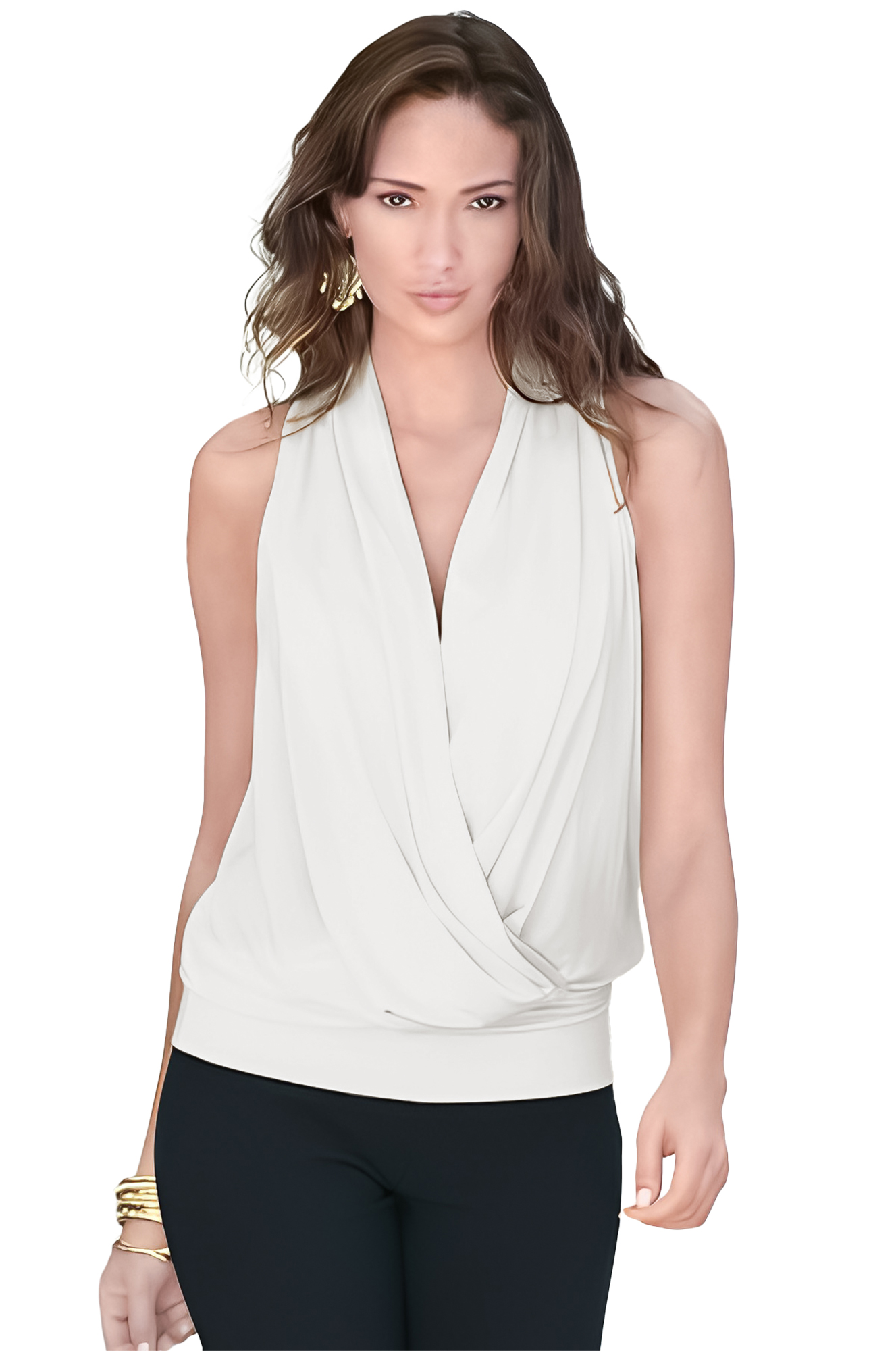 Blusa cruzada de moda casual elegante mujer dama xally 78 escote v