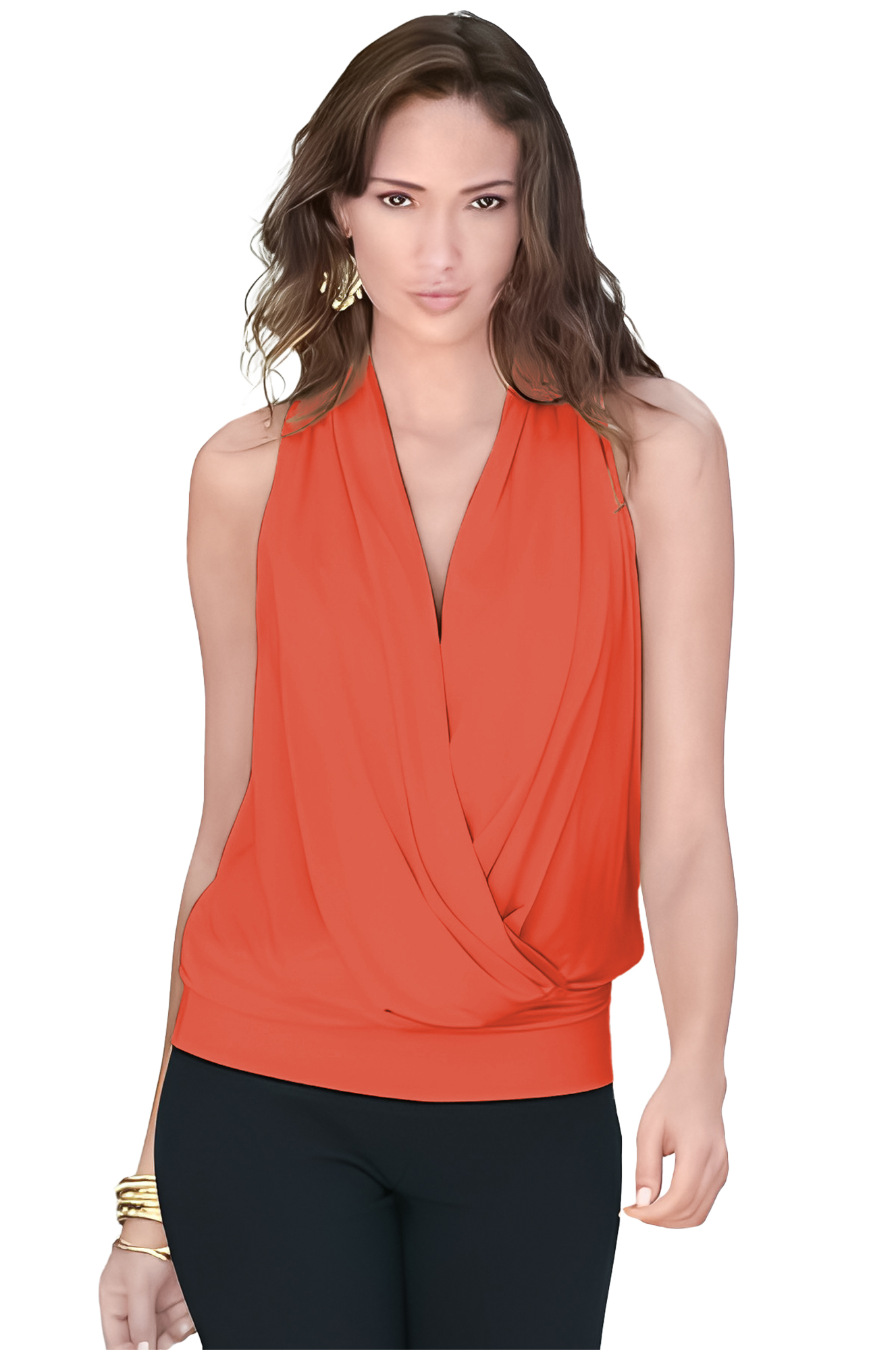 Blusa cruzada de moda casual elegante mujer dama xally 78 escote v