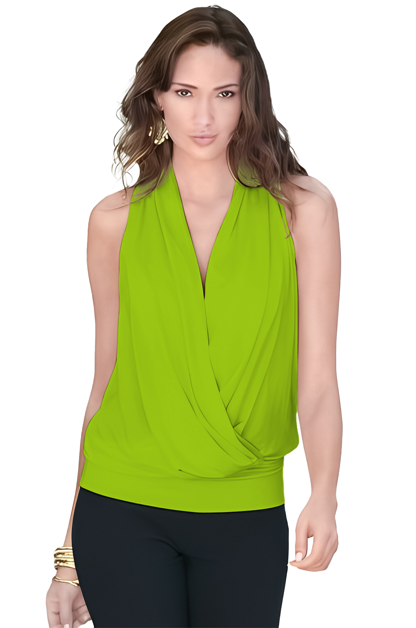 Blusa cruzada de moda casual elegante mujer dama xally 78 escote v