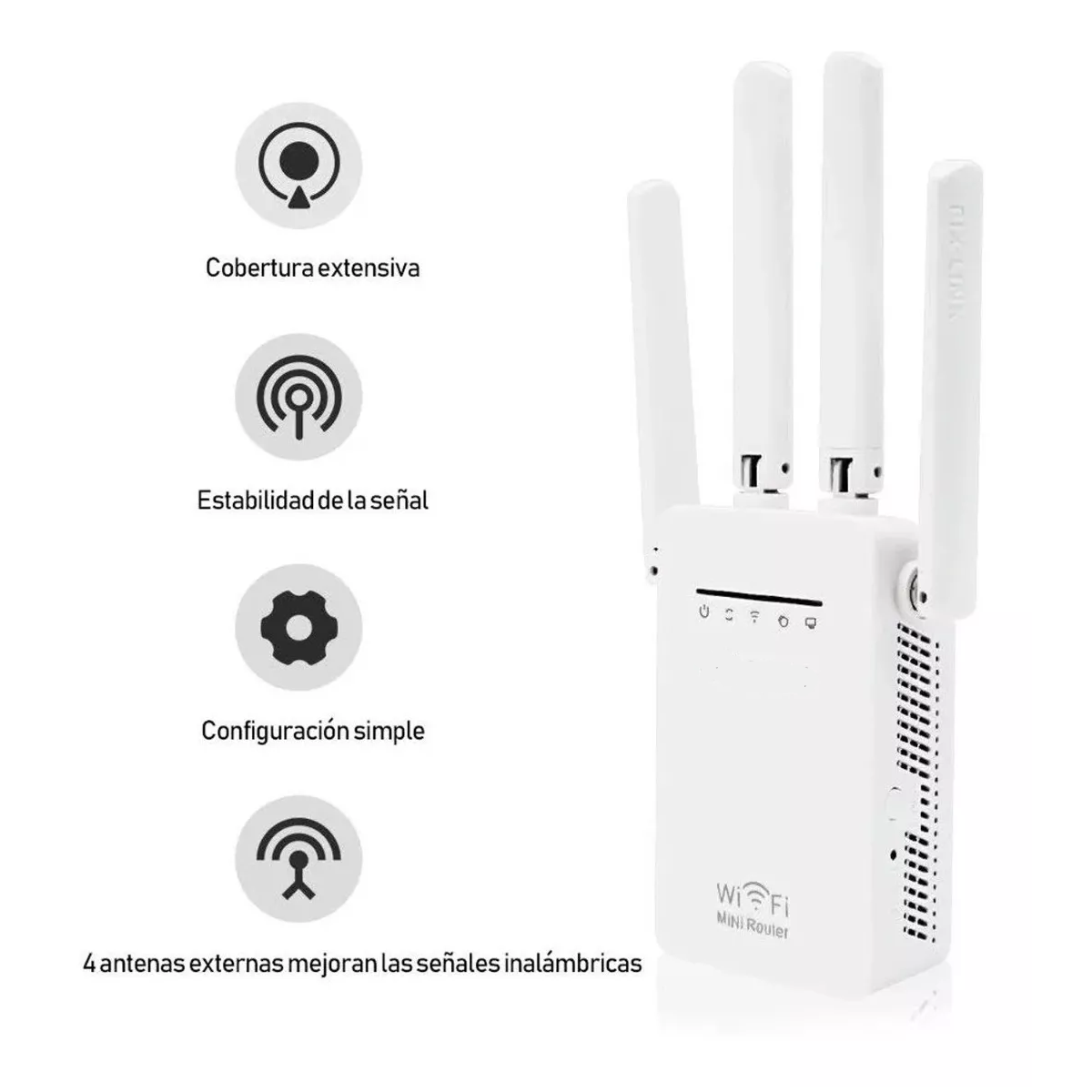 Amplificador Wifi Extensor Rango Repetidor Se al De 4 Antena