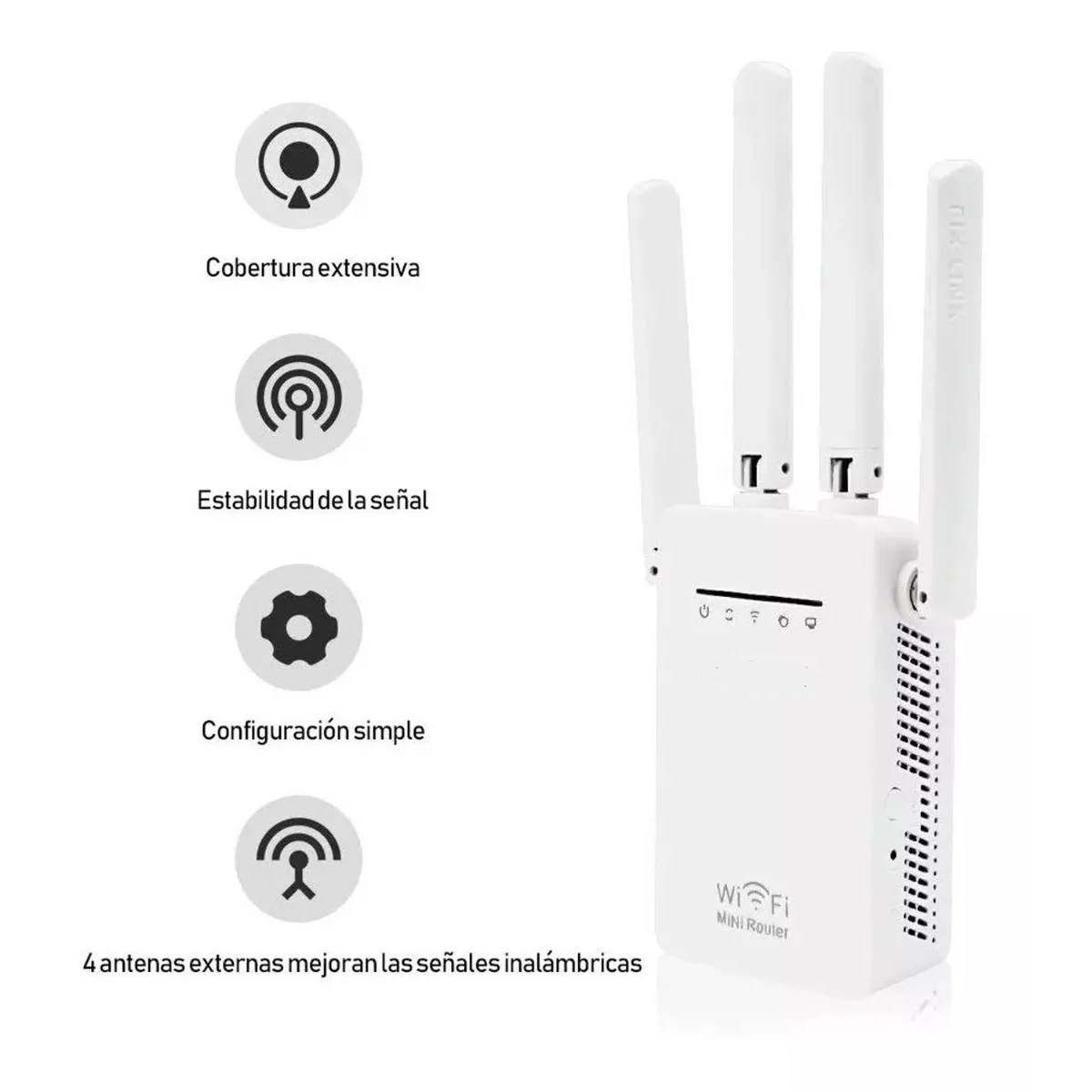 Amplificador Repetidor Señal Wifi 300 Mbps Con 4 Antenas - Comercial  PrecioJusto