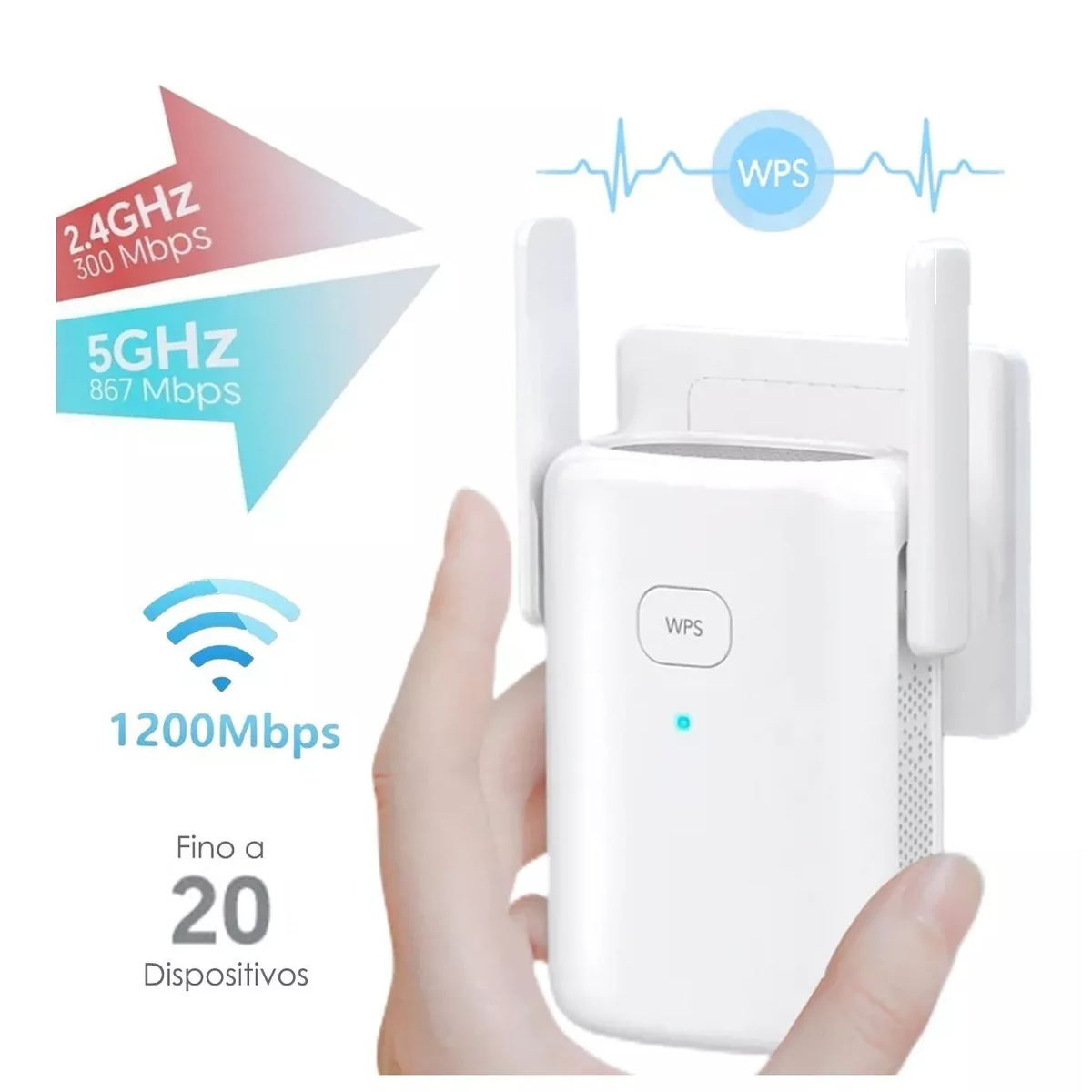 Repetidor Wifi Inalámbrico 5g 1200mbps Amplificador Wps 220v