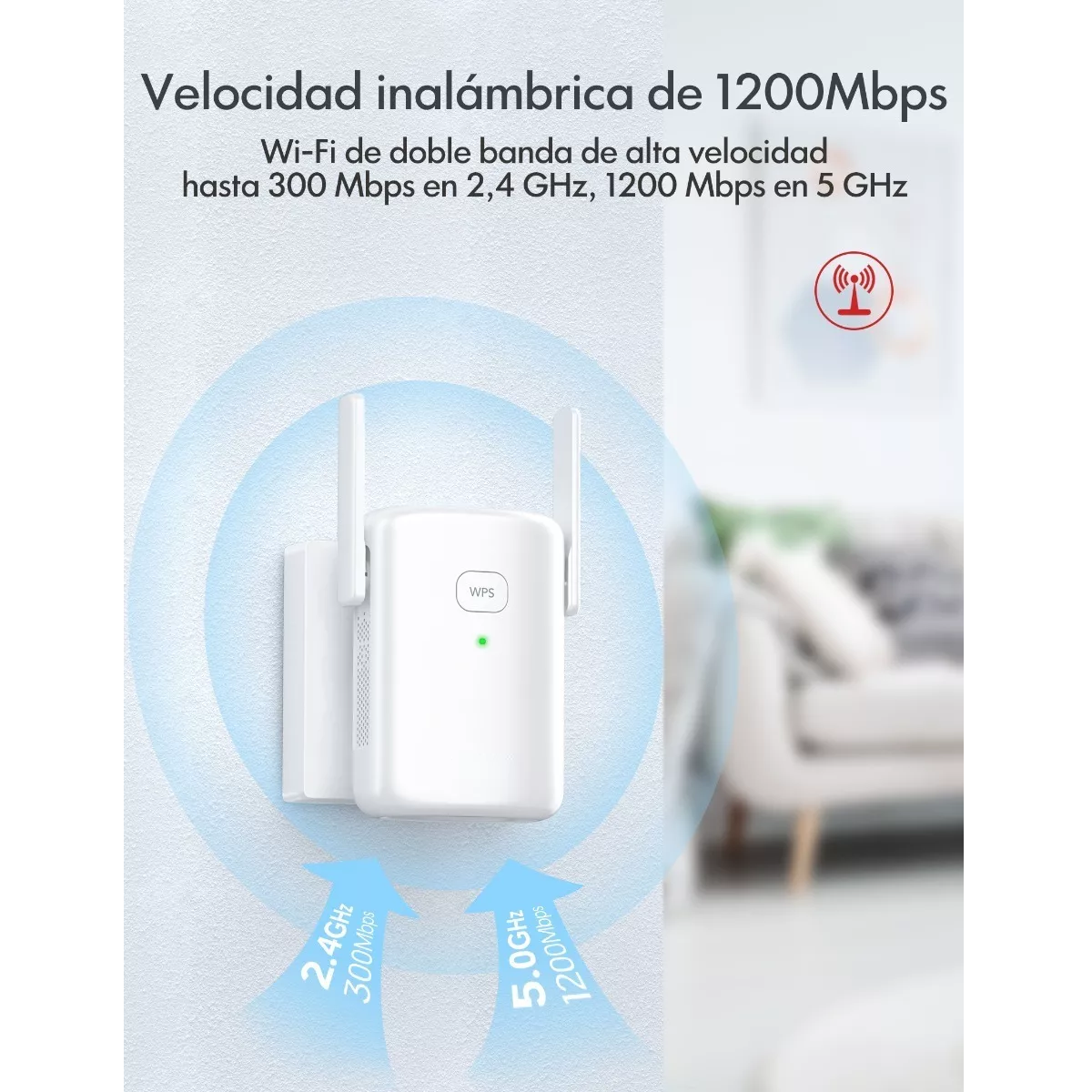 Repetidor Wifi Inalámbrico 5g 1200mbps Amplificador Wps 220v
