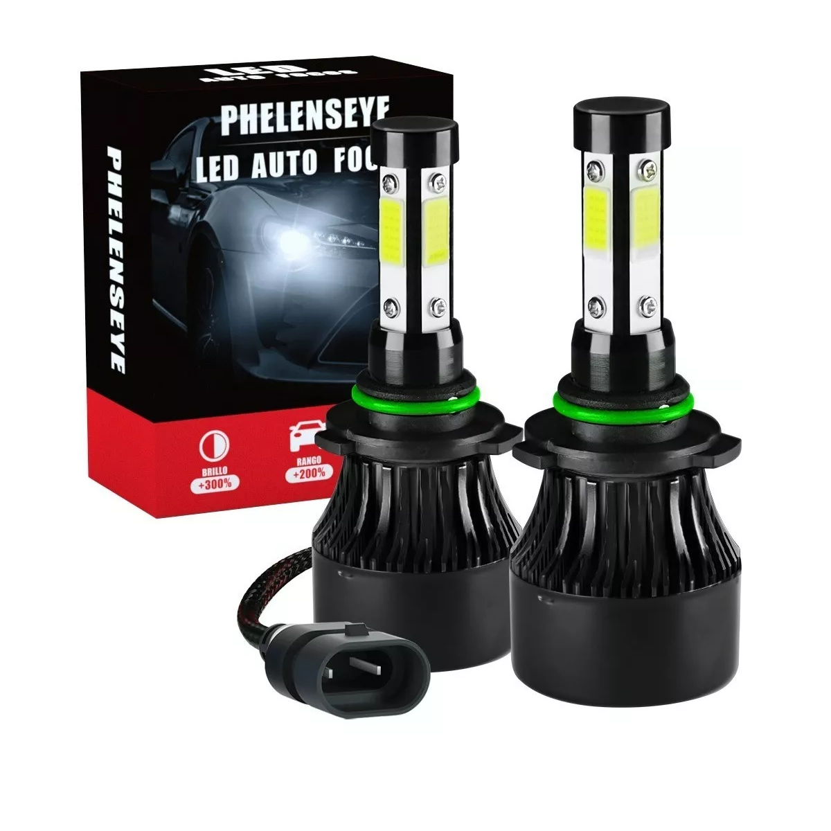 Kit De Faros Delanteros De 4 Lados Conector 9006 Led Rayo Bajo