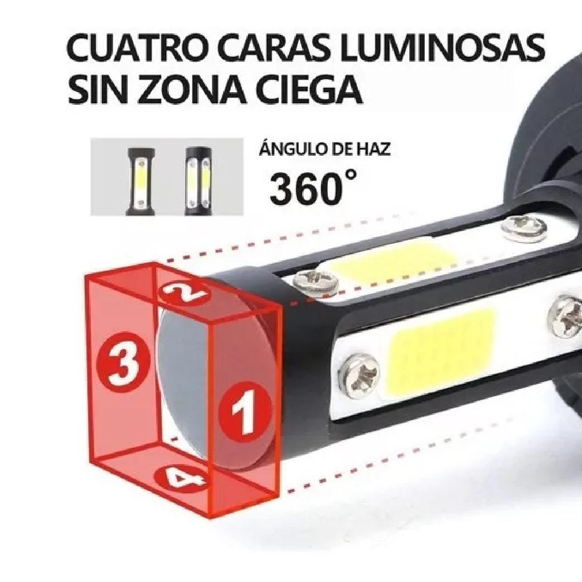 Kit De Faros Delanteros De 4 Lados Conector 9006 Led Rayo Bajo