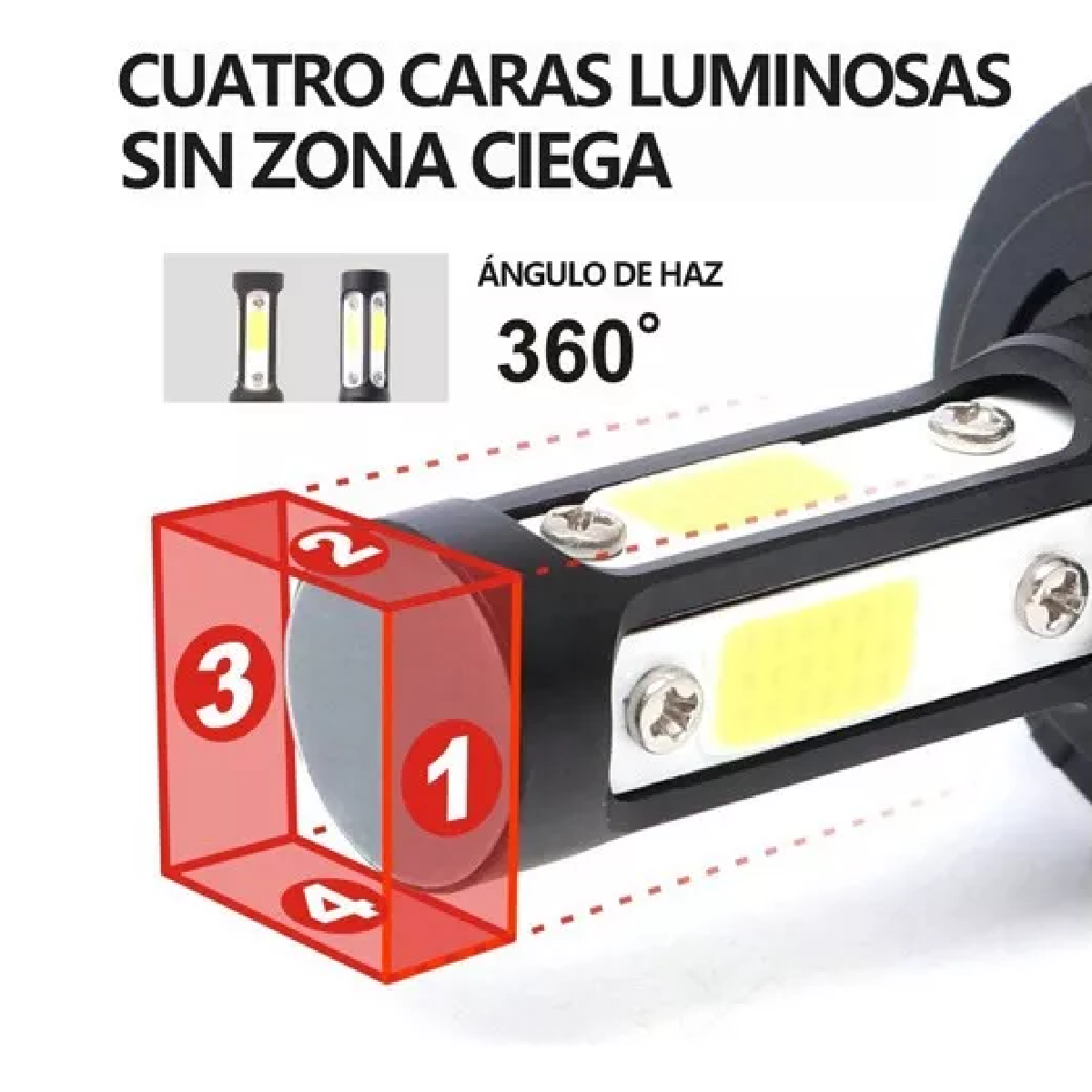 Kit De Faros Delanteros De 4 Lados Conector H7 Led Rayo Bajo