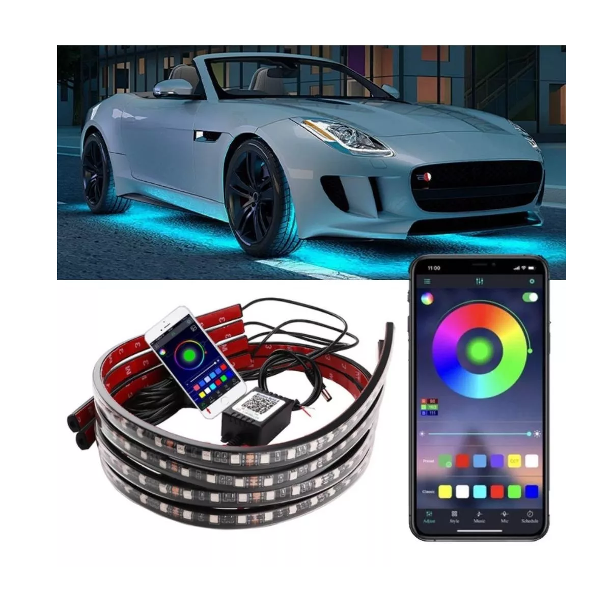 Luces Led Activadas Por Sonido Para El Chasis Del Coche