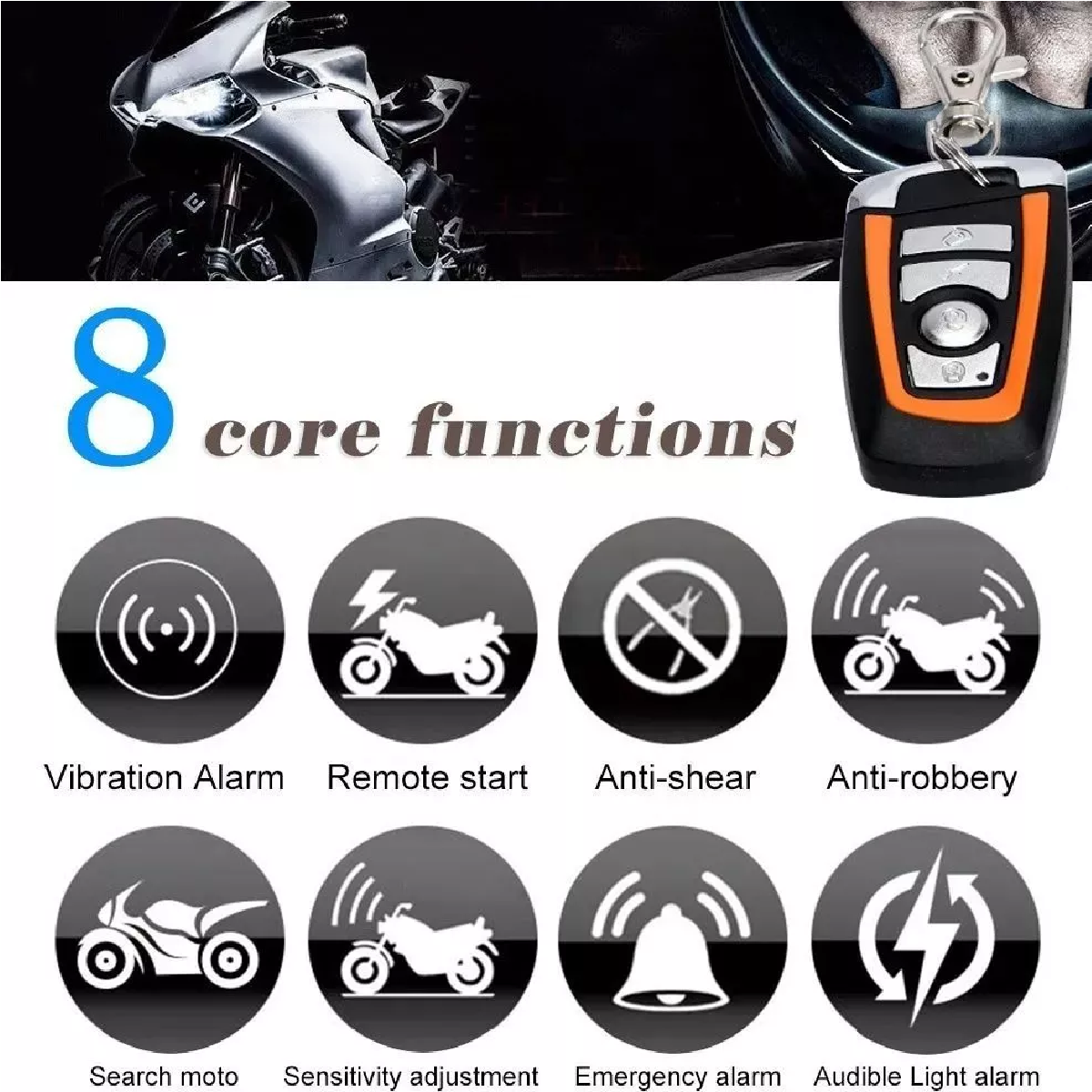 Alarma Arranque Control Remoto Para Moto Seguridad Antirrobo