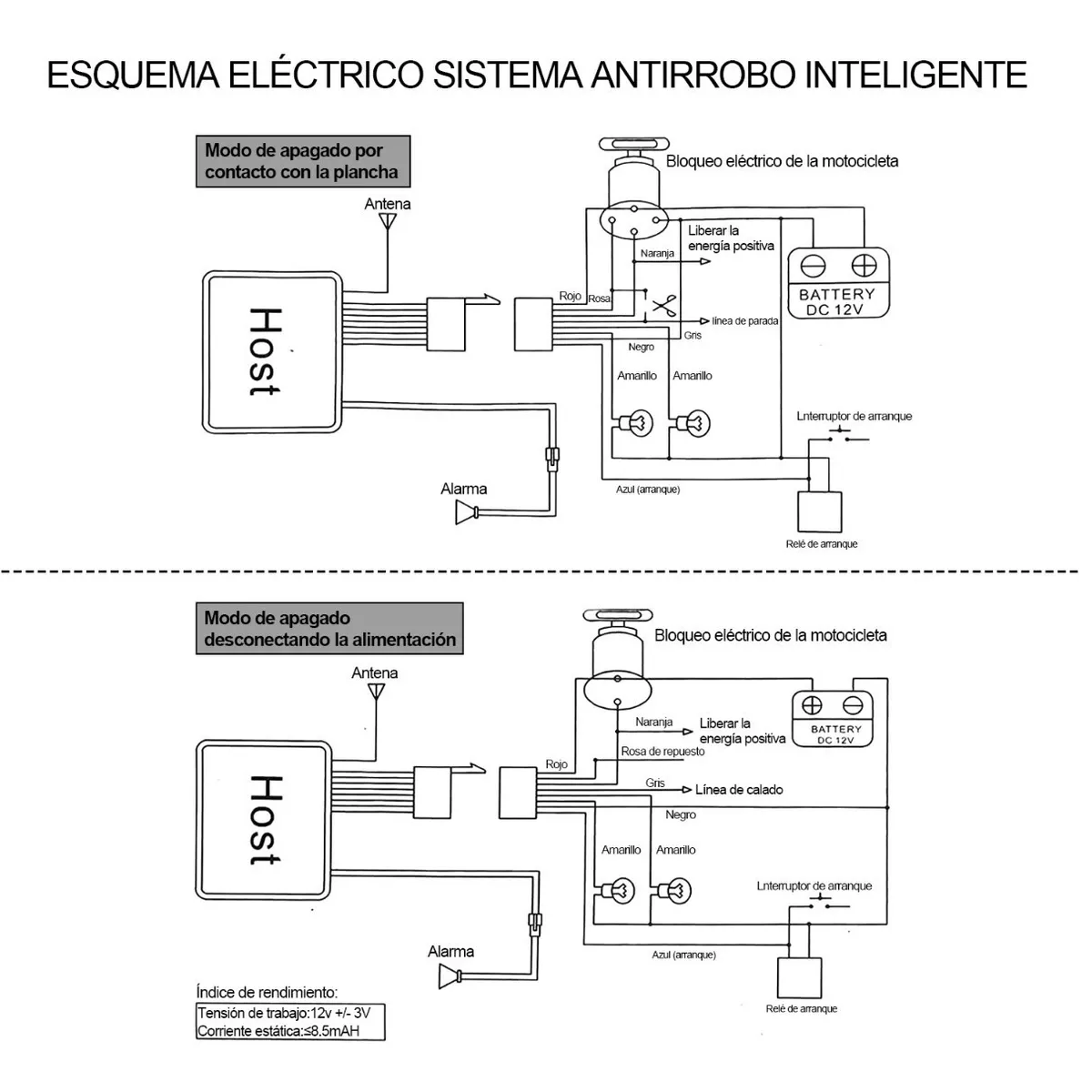 Alarma Arranque Control Remoto Para Moto Seguridad Antirrobo