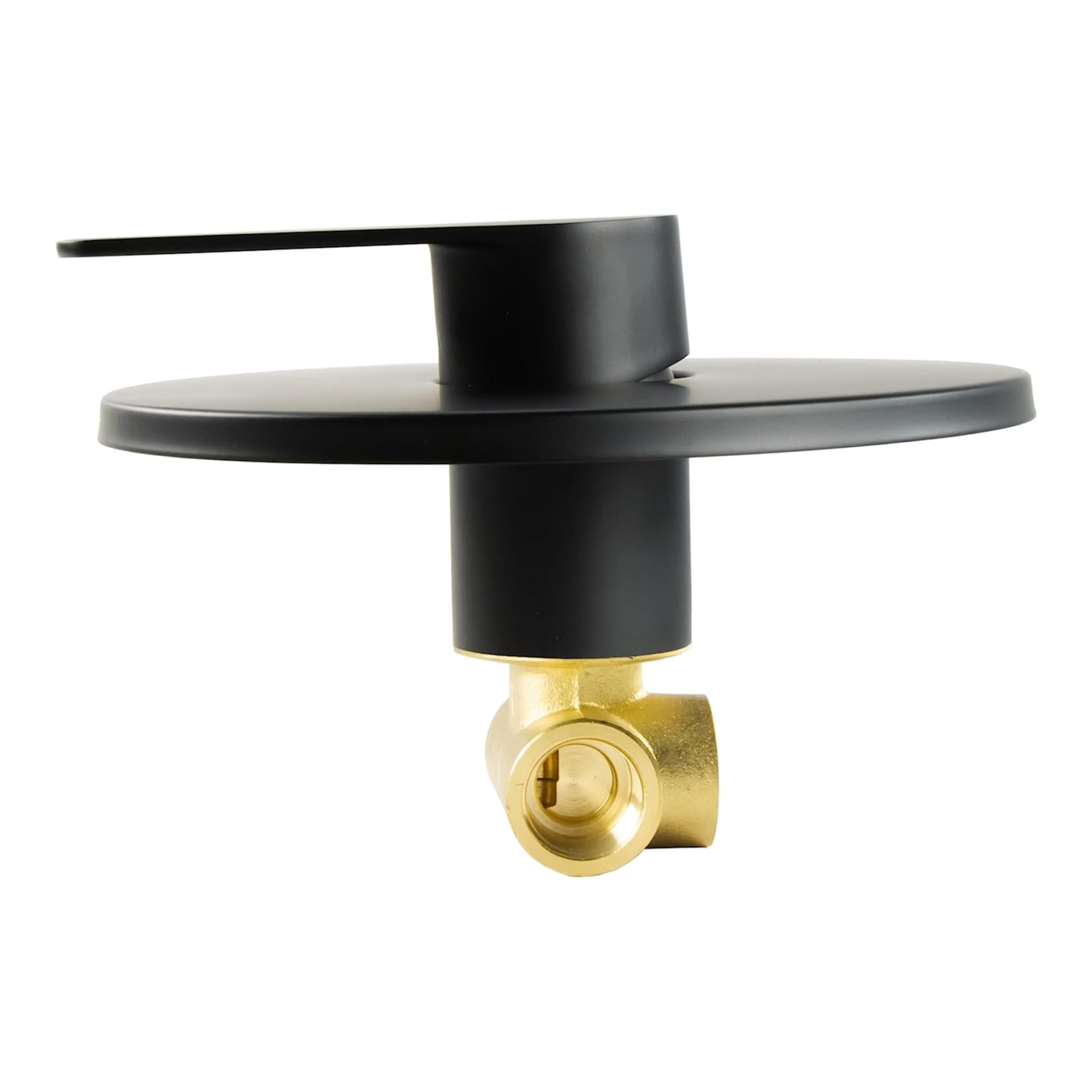Meer Faucets by CNX - Kit Completo de Regadera y Accesorios para Baño Negro Mate - Incluye Regadera con Cuello, Telefono, Mezcladora, Resumidero, Desviador, Portarollos de Papel y 3 Toalleros