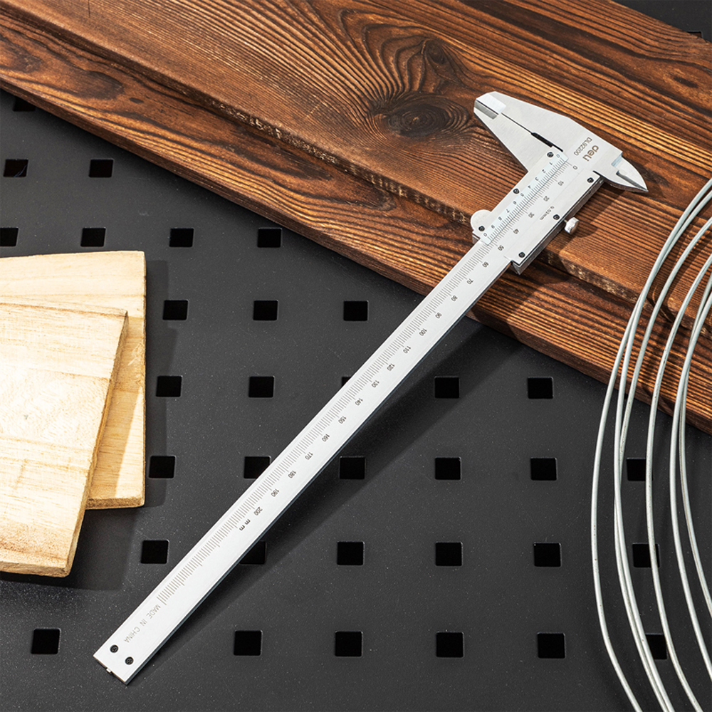 Calibrador Vernier Analógico Deli con Regla de 0-200mm Medición Métrica