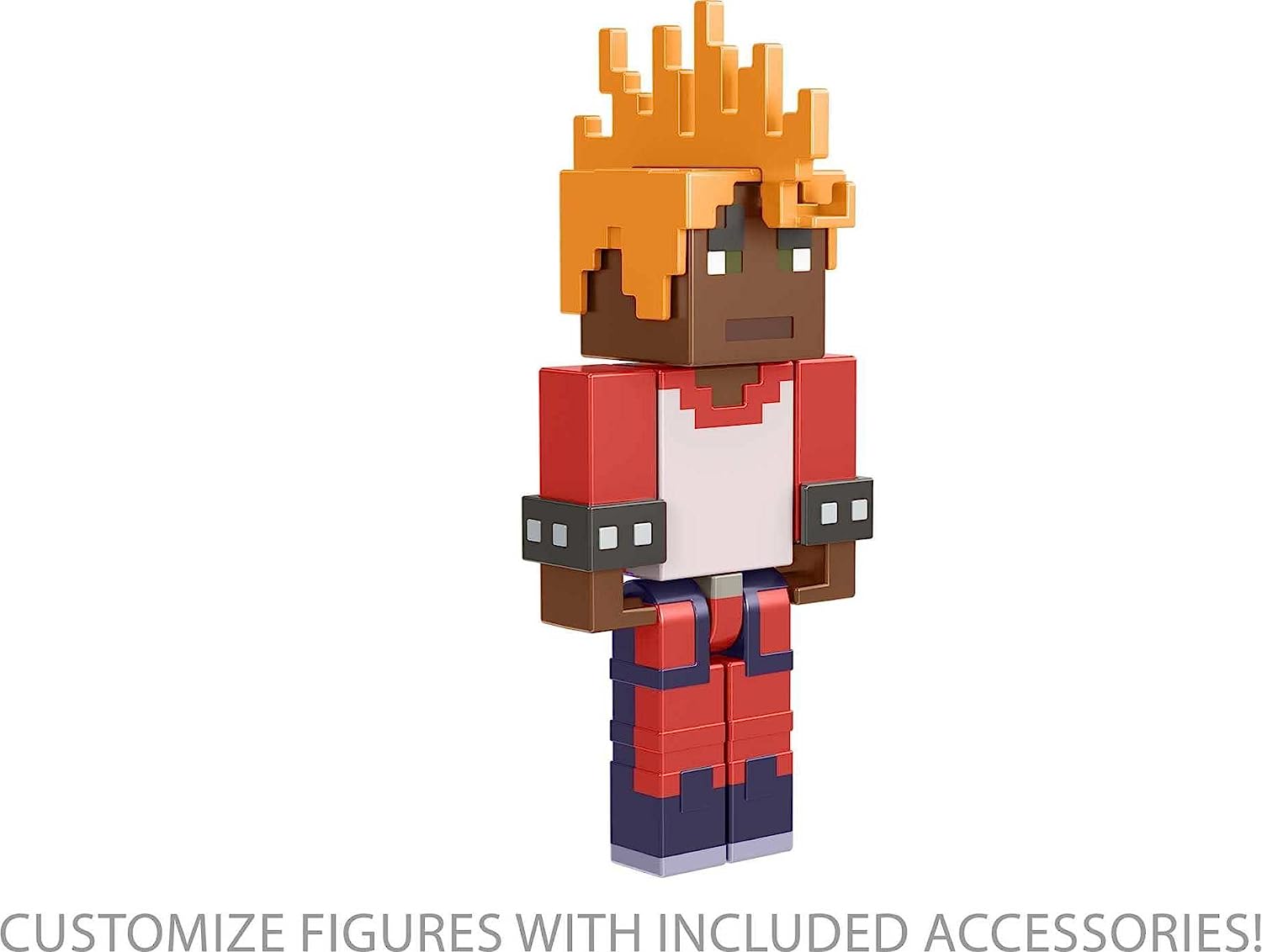 Minecraft Figura De Acción Pulsera con Espinas y Skin cabello naranja