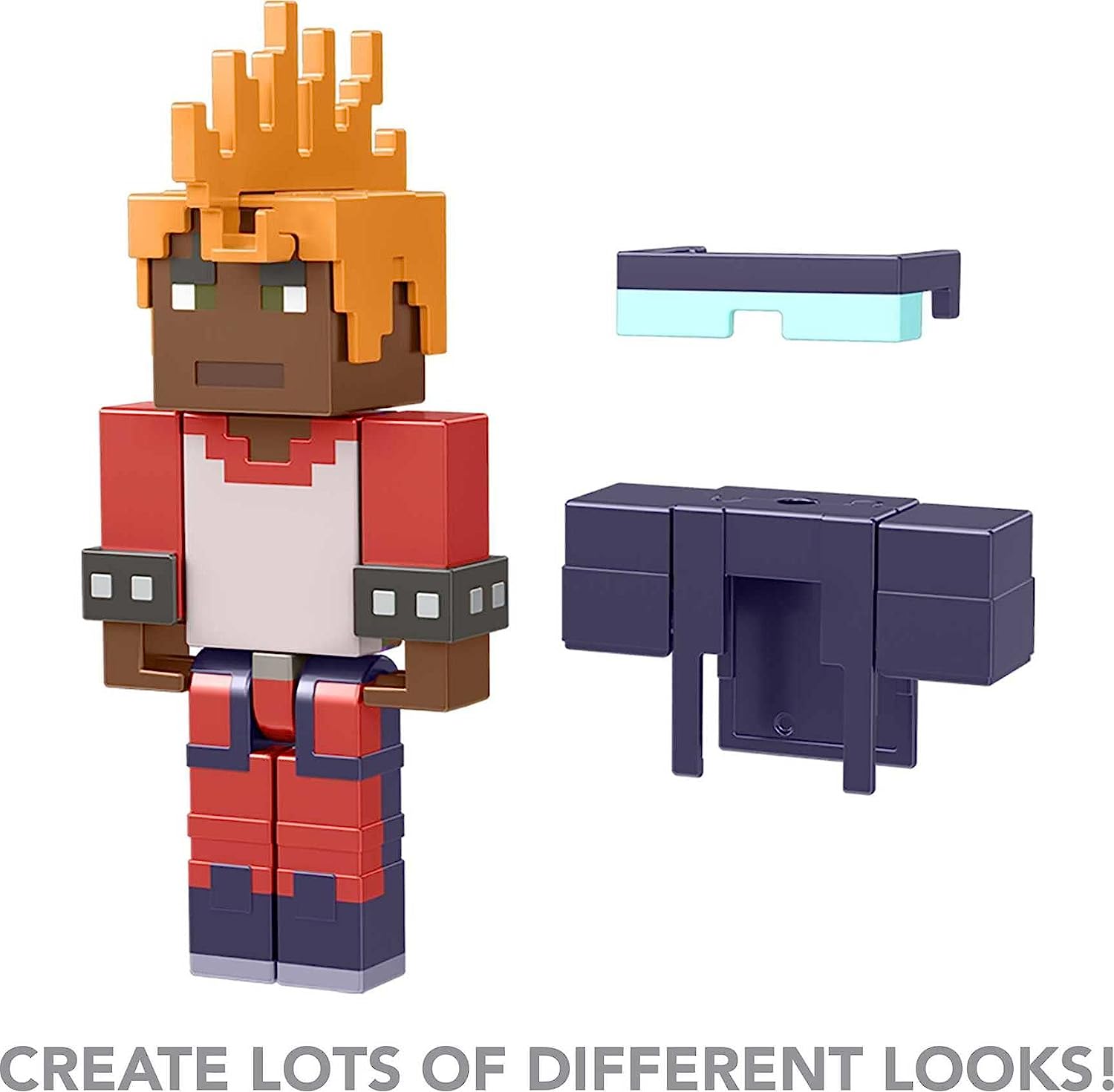 Minecraft Figura De Acción Pulsera con Espinas y Skin cabello naranja