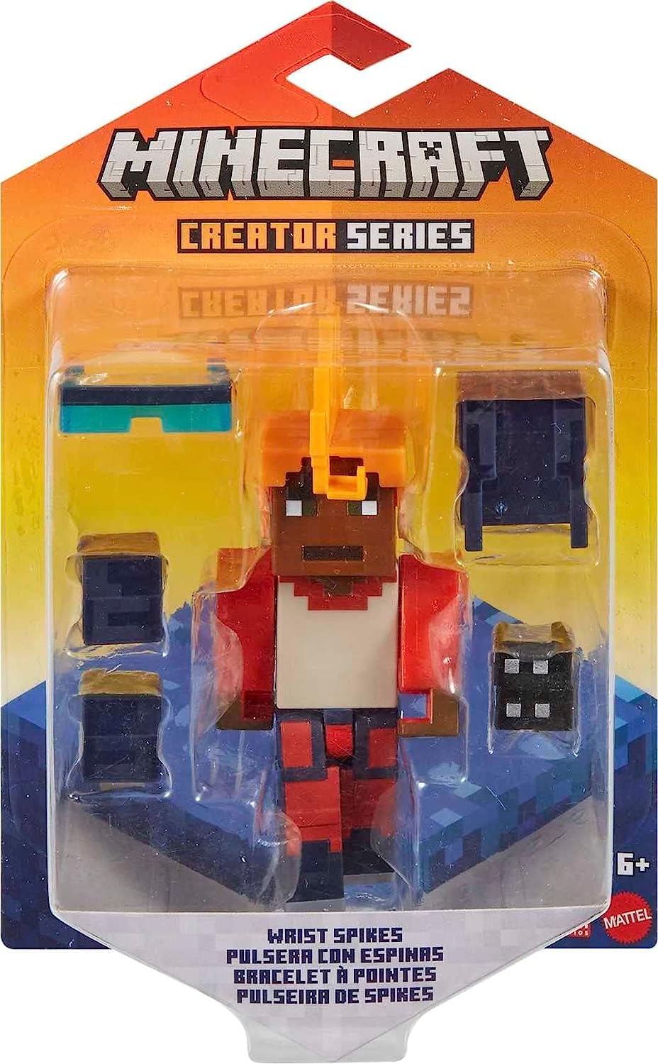 Minecraft Figura De Acción Pulsera con Espinas y Skin cabello naranja