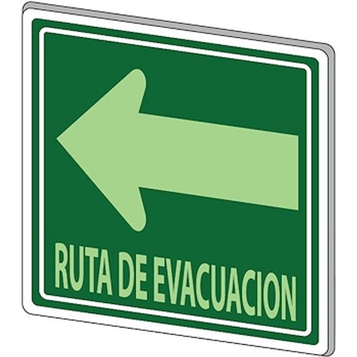 Rótulos Prohibitivos MXSDA-014 30x20 cm De Evacuación Pictograma de Salida de Emergencia Fotoluminicente Señalamientos de Acrílico
