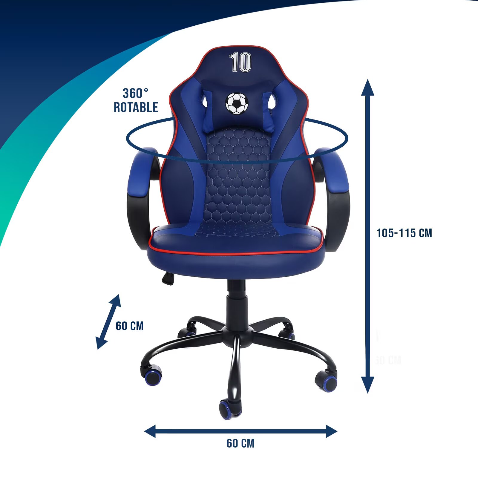 Silla Escritorio Gamer Reclinable Ergonómico Cómoda Diseño FÚTBOL