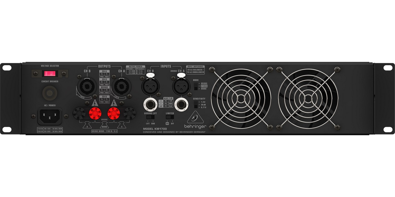 Amplificador Behringer poder KM1700