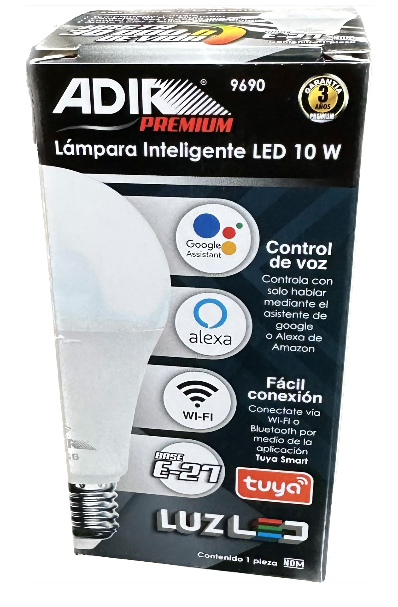 Foco Inteligente Con Siri Alexa Google Home 10w Adir 9690