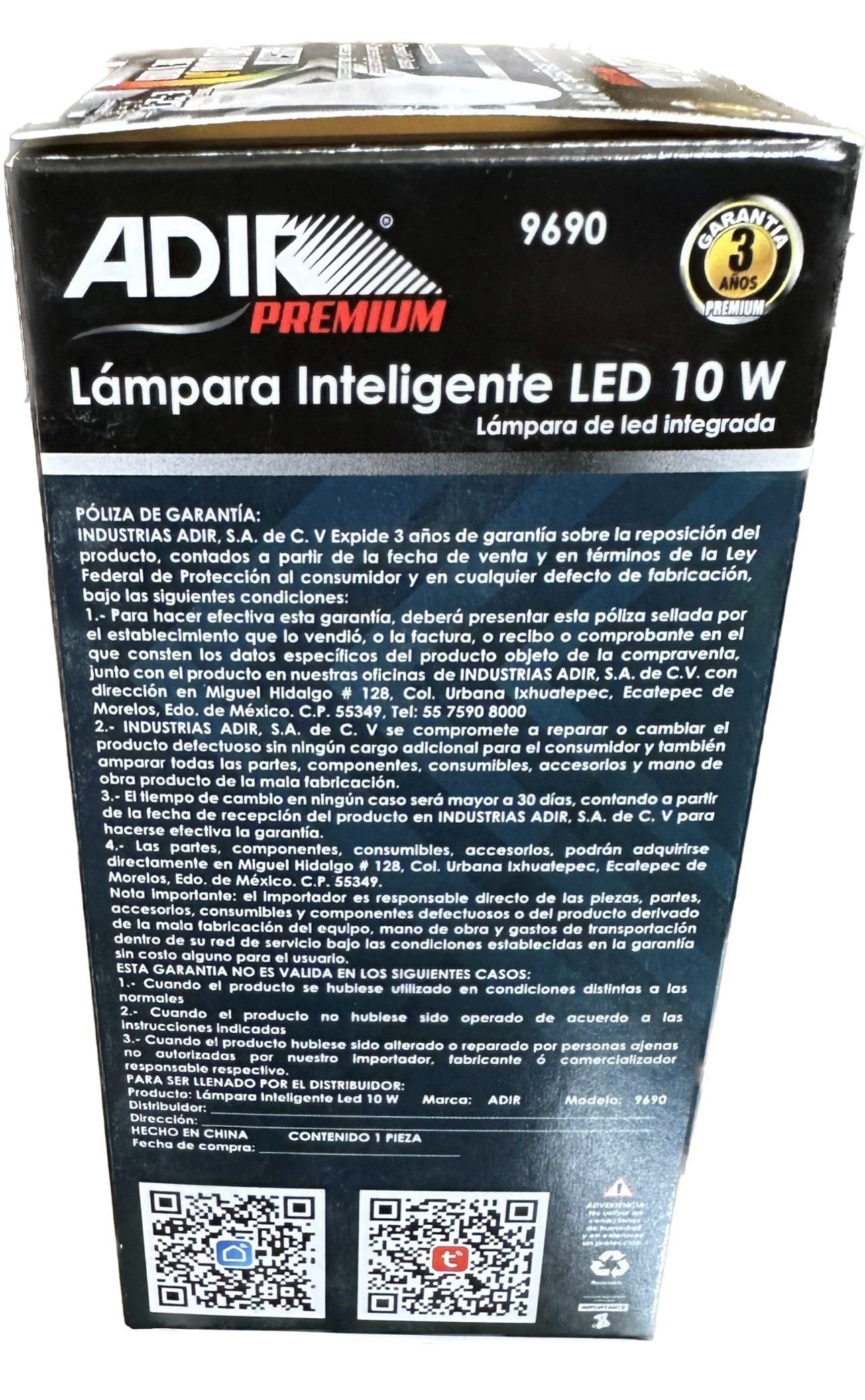 Foco Inteligente Con Siri Alexa Google Home 10w Adir 9690