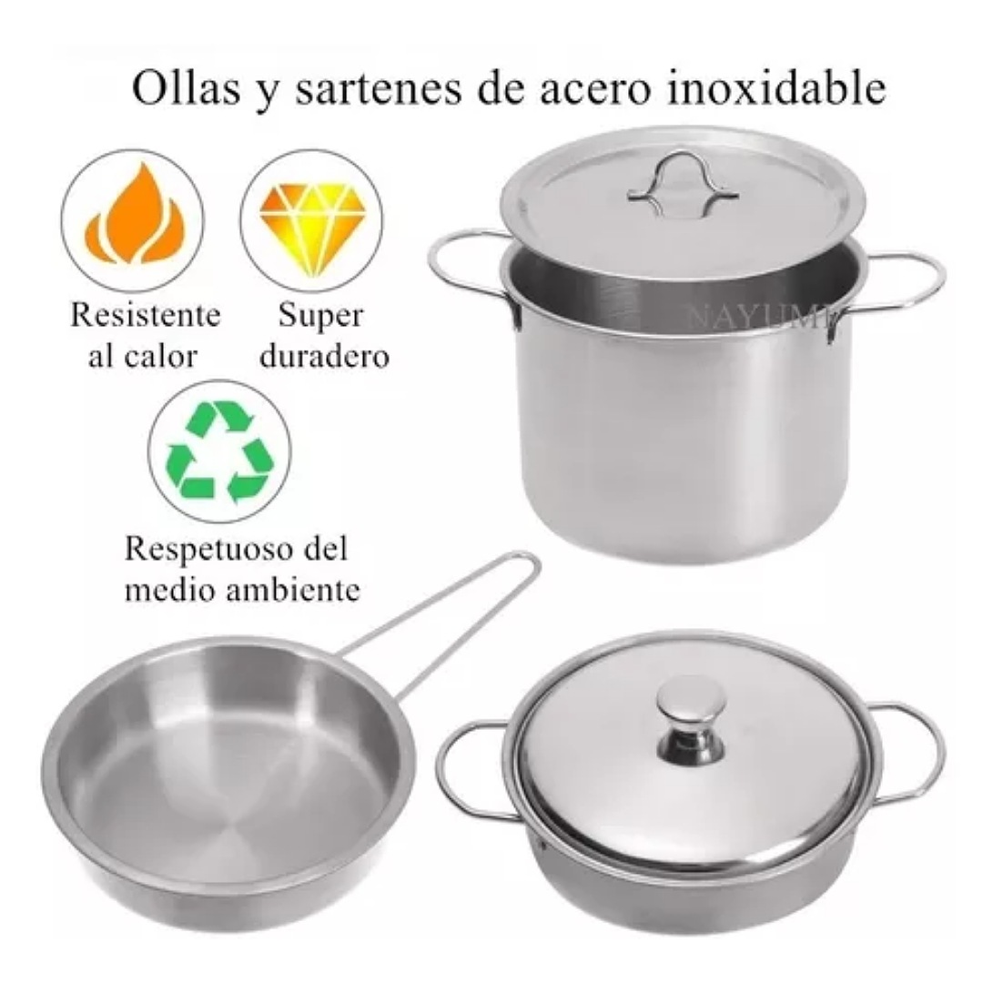 Juguete Utensilios De Cocina Para Niños Con Ollas Y Sartenes