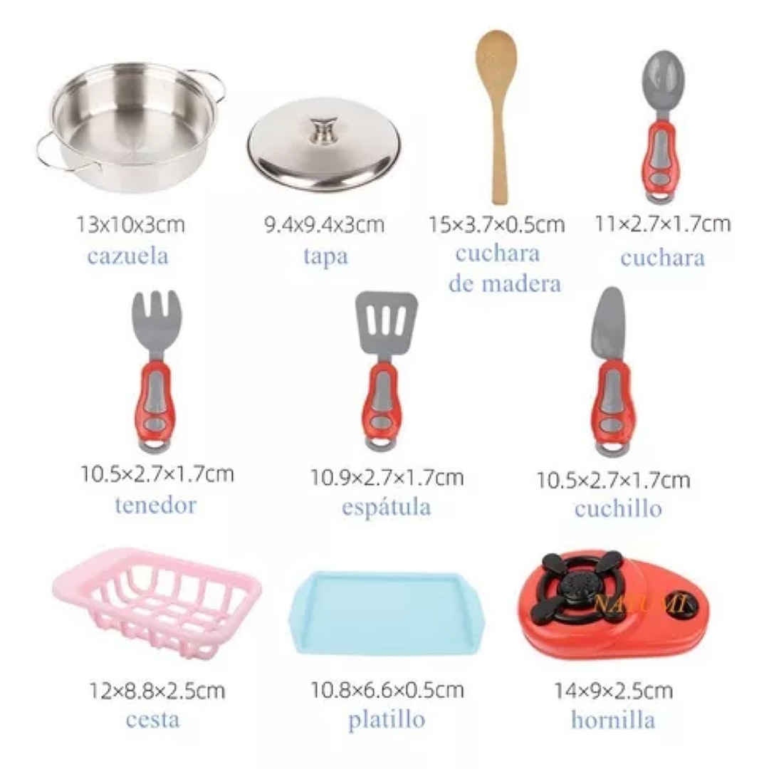 Juguete Utensilios De Cocina Para Niños Con Ollas Y Sartenes
