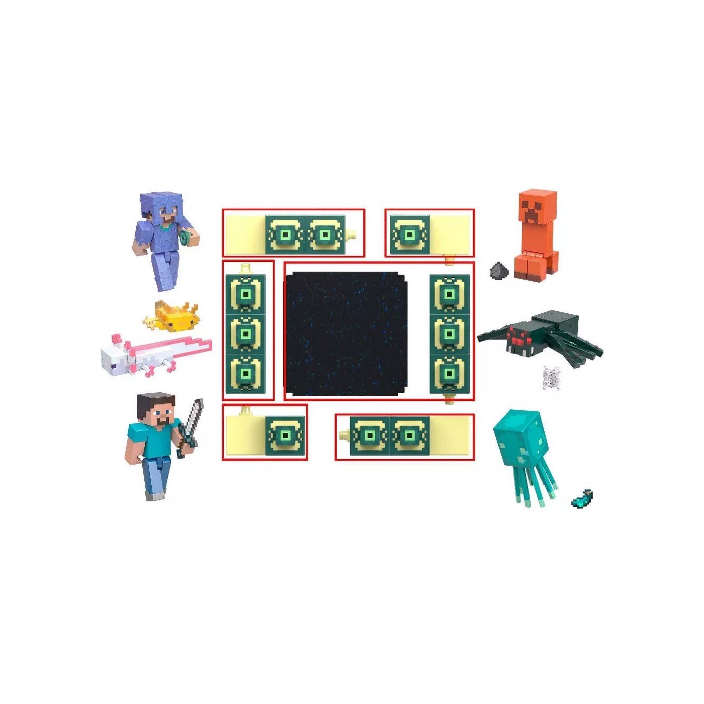 Minecraft Vanilla Figura Stronghold Steve Morado FORTALEZA