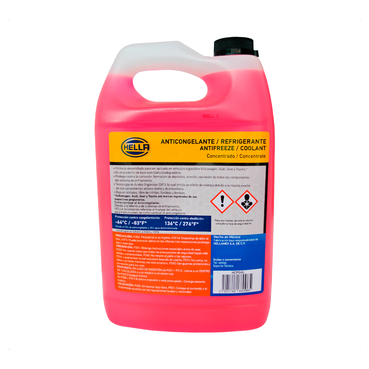 Anticongelante Rosa 1 Galón Concentrado Hella 3.78 Litros