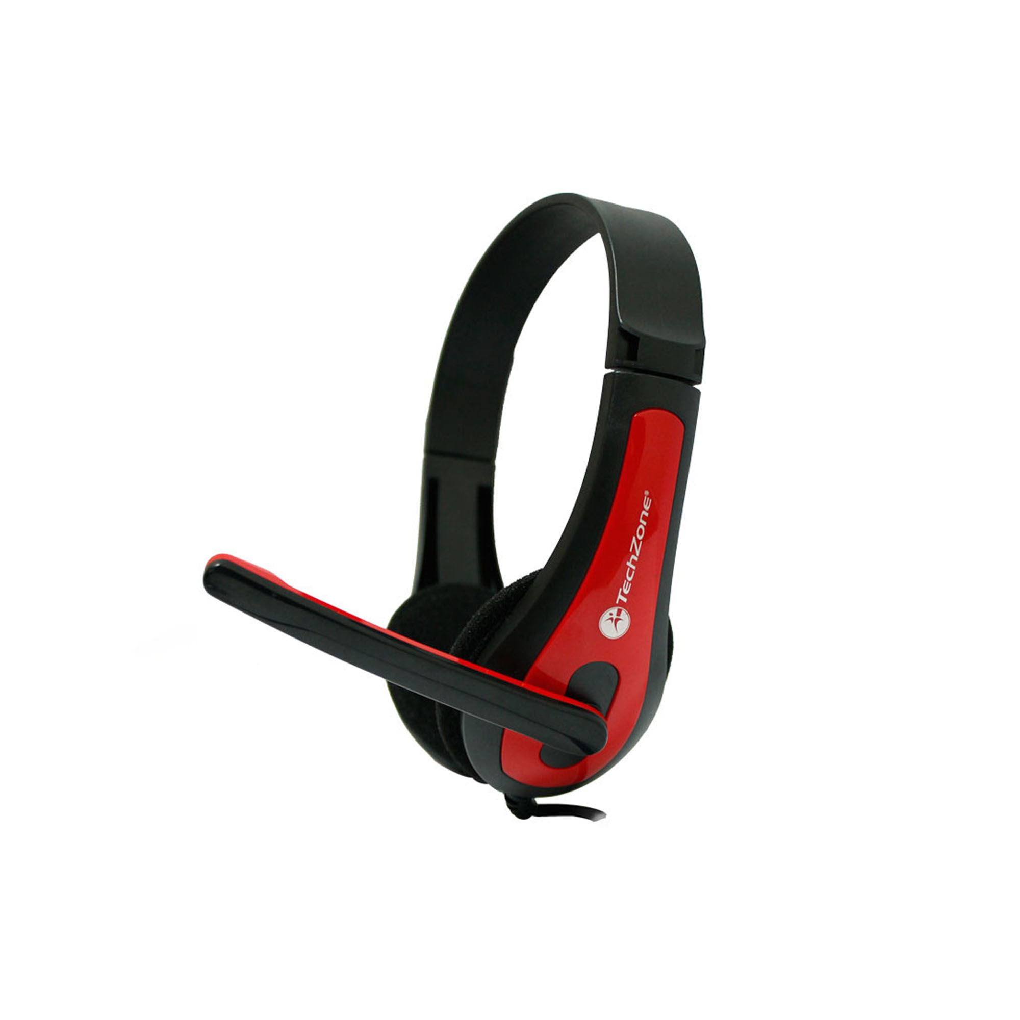Audífonos con Micrófono TechZone TZ15PCAUD Alámbrico Negro/Rojo