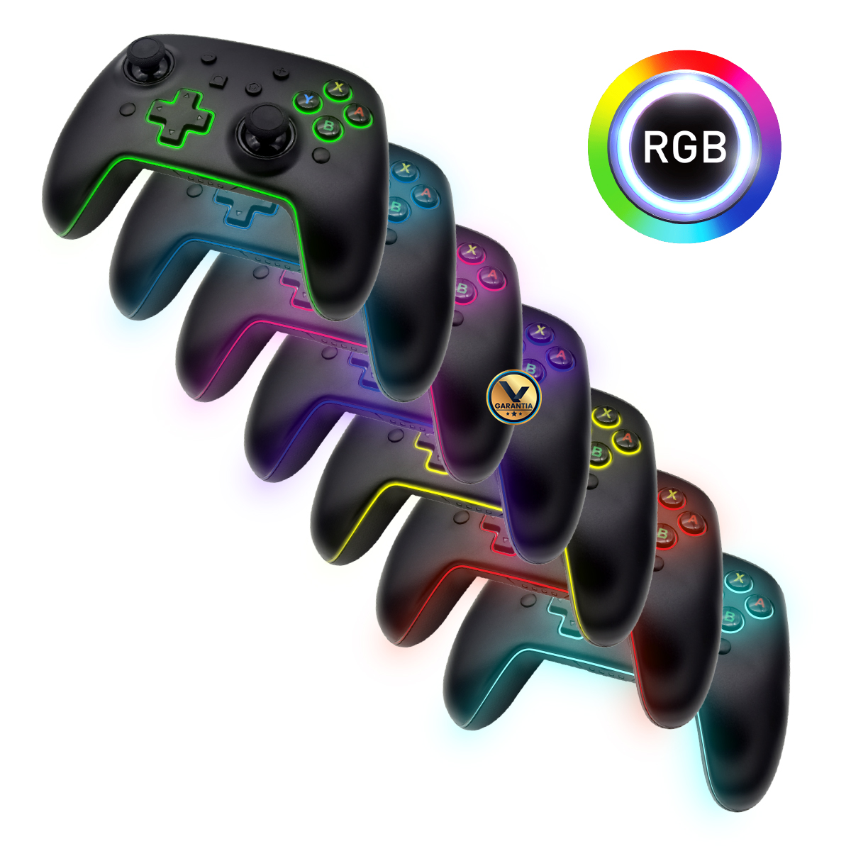 Control Inalámbrico RGB Compatible con iPhone Nintendo Switch Android PC