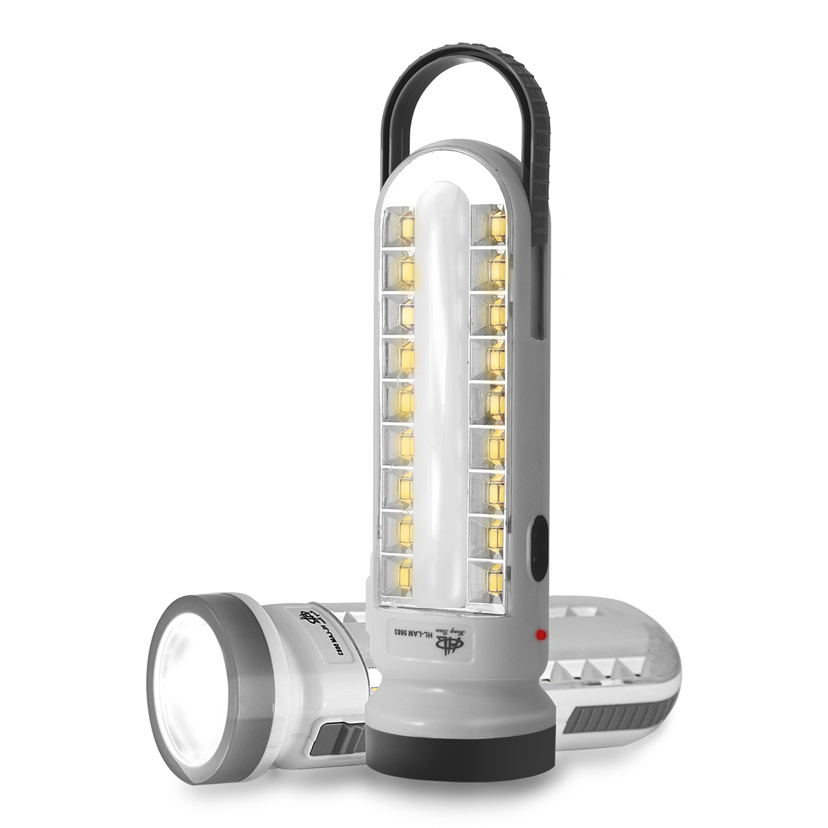Lampara LED Archy Recargable de Emergencia 3 Modos en 1 Foco 18 leds Linterna de Mano Portátil Ligera Gancho para Colgar + Ranura para pilas Extra (LAM5683).