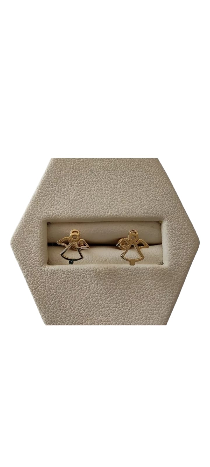 Broquel Angelitos Oro 14k + Obsequio