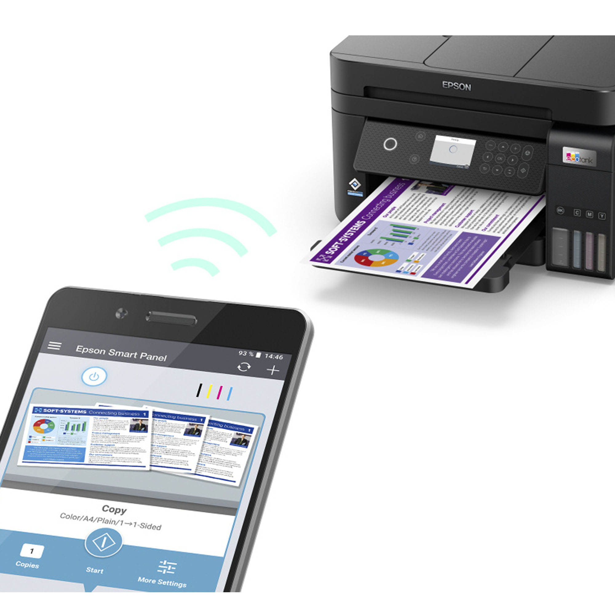 Multifuncional Epson EcoTank L6270 Color Inyección Tanque de Tinta Inalámbrico Wi-Fi.