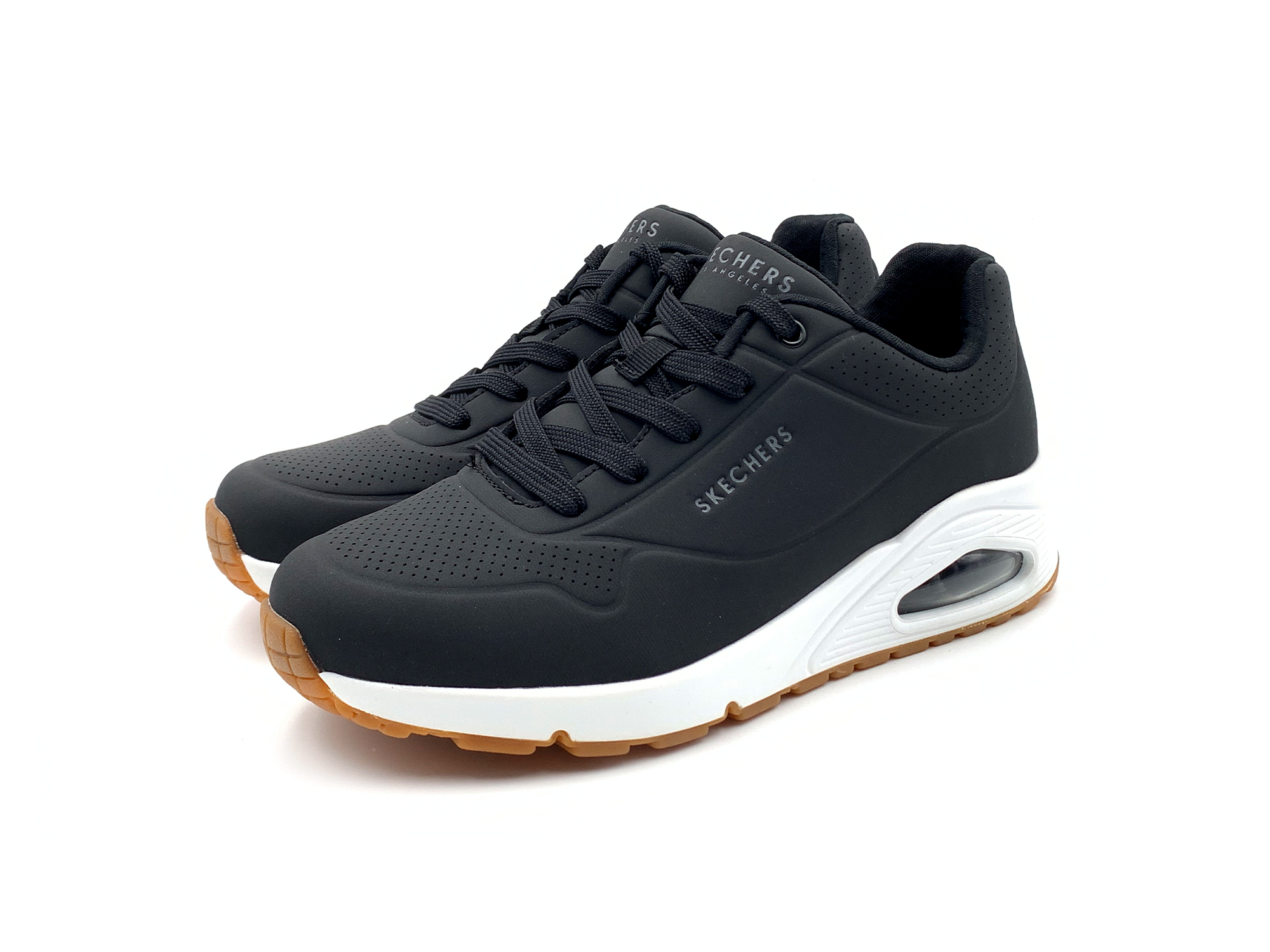 Tenis Skechers Uno Stand On Air Negro Blanco Para Hombre