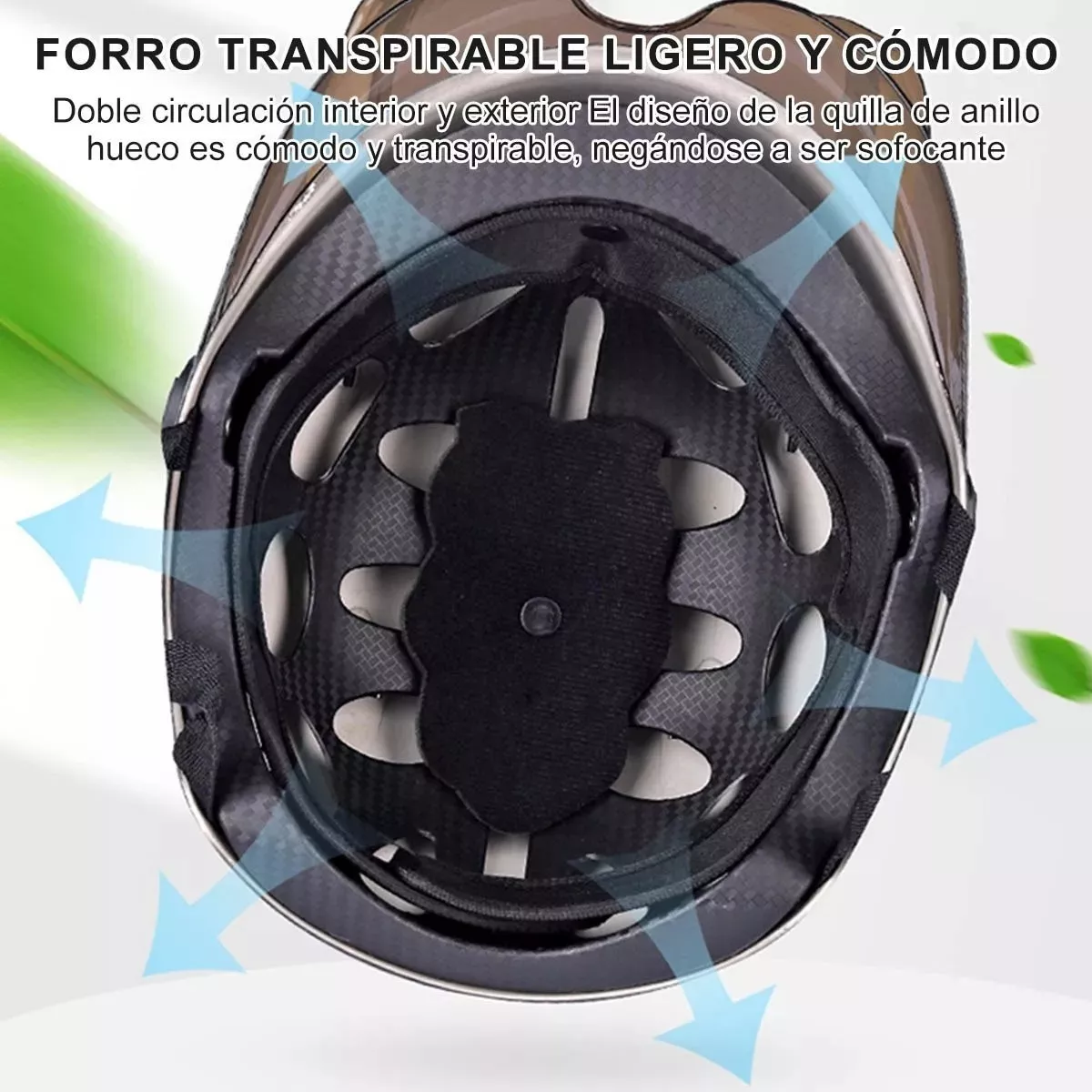 Set Casco Abierto Abatible Motociclista Uso Rudo Gafas Humo Negro