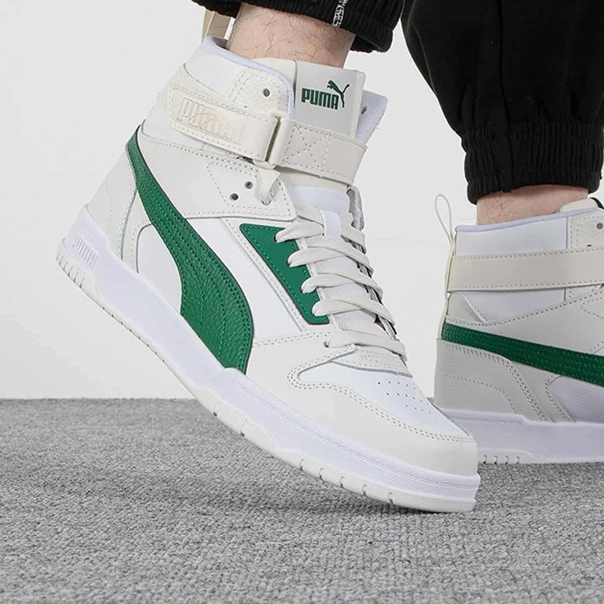 Tenis Bota Puma RBD Game Blanco Verde de Caballero Original