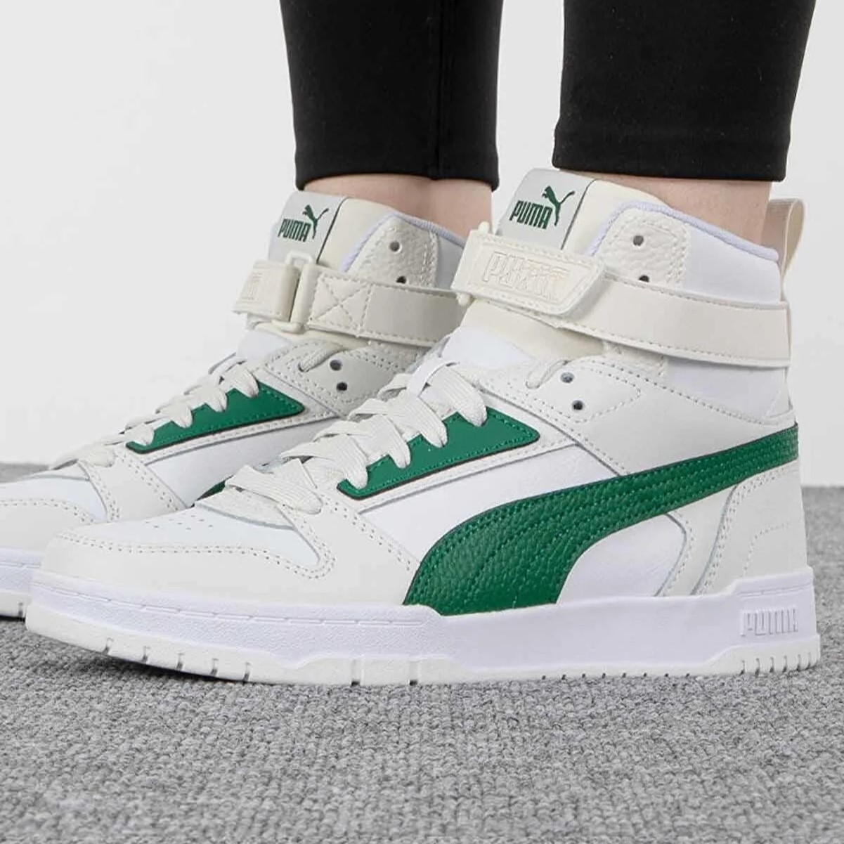 Tenis Bota Puma RBD Game Blanco Verde de Caballero Original